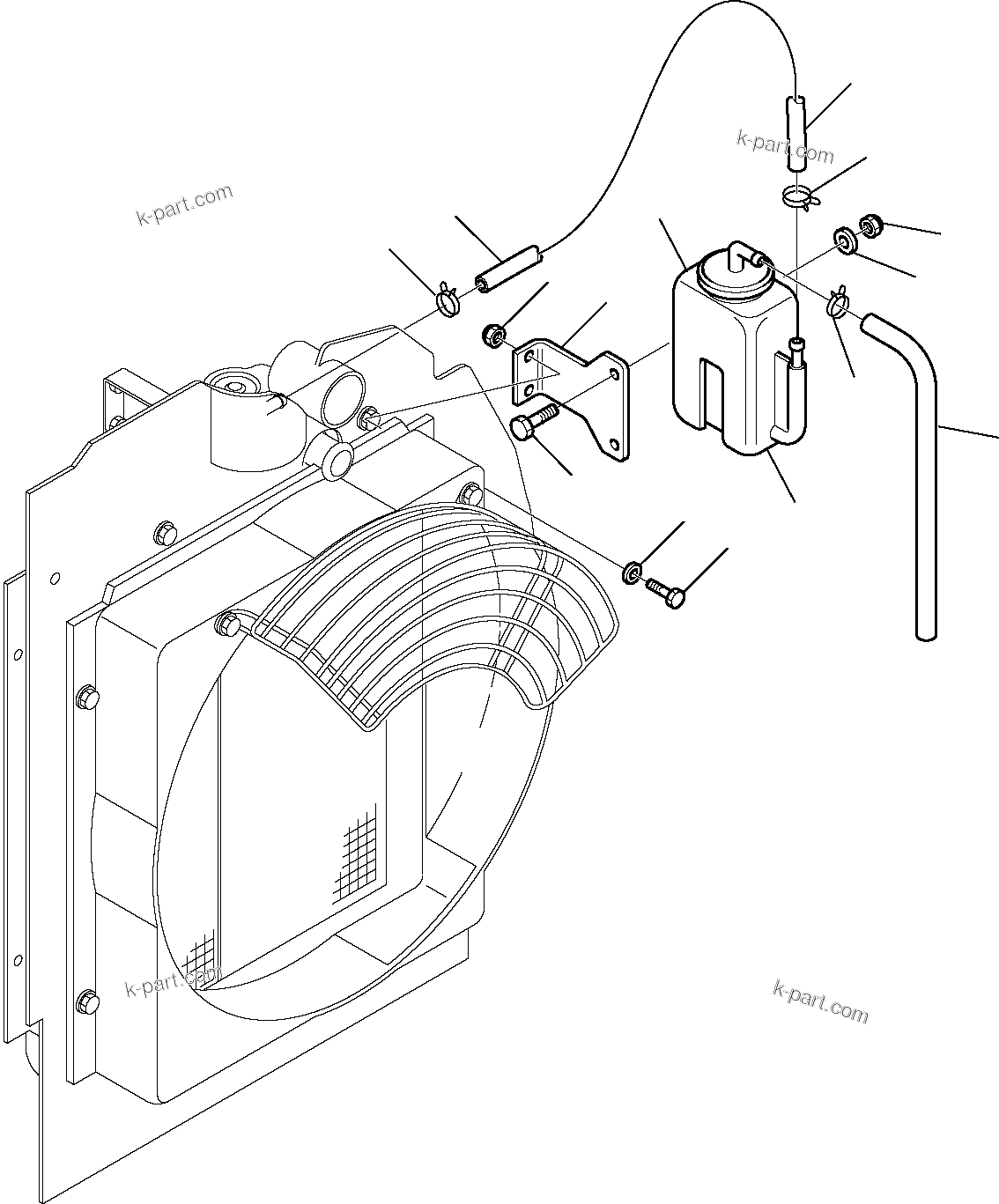 Komatsu parts book diagram for PC35R-8 S/N F20932-Up: RESERVE TANK AND PIPING
