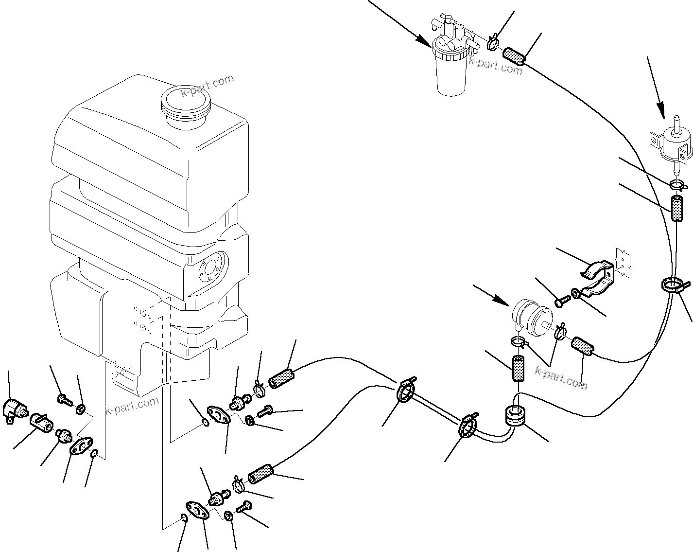 Komatsu parts book diagram for PC35R-8 S/N F20932-Up: FUEL PIPING