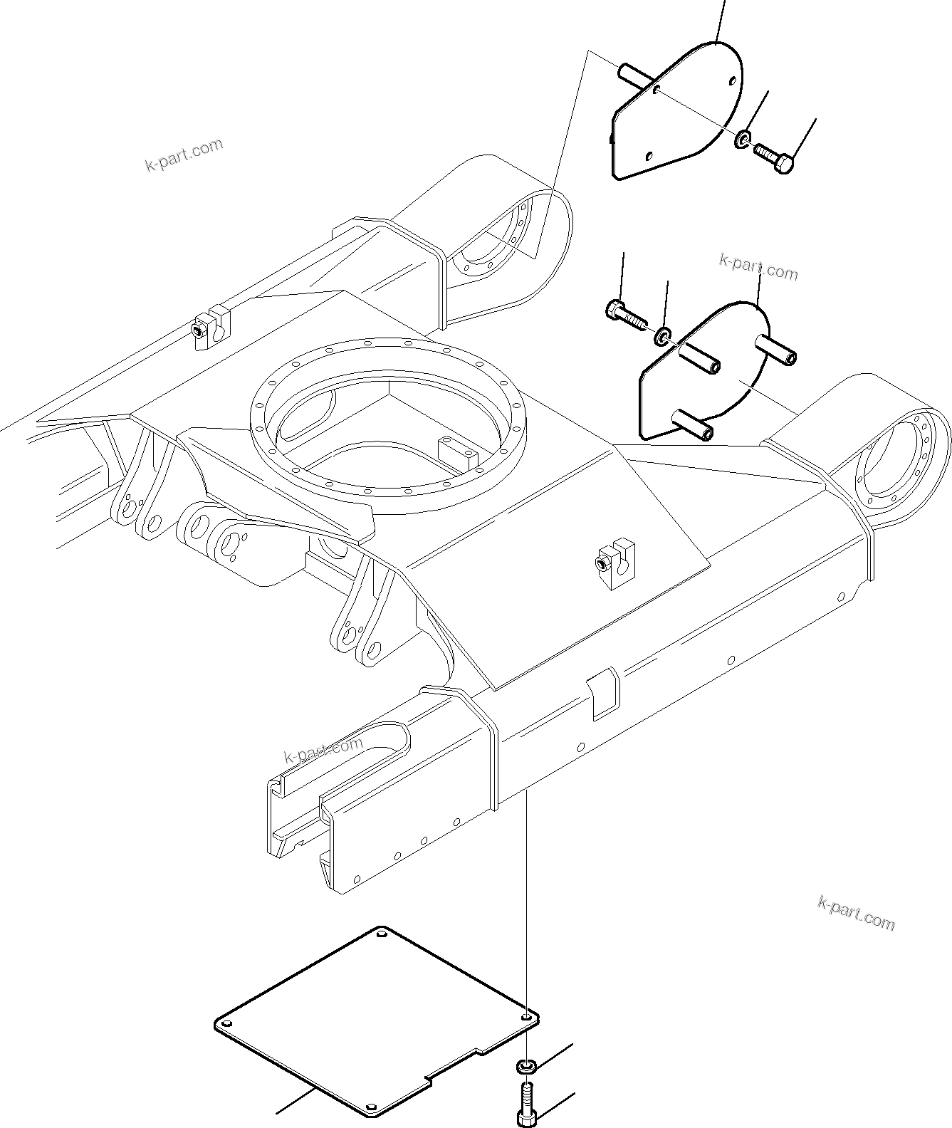 Komatsu parts book diagram for PC35R-8 S/N F20932-Up: TRACK FRAME COVER