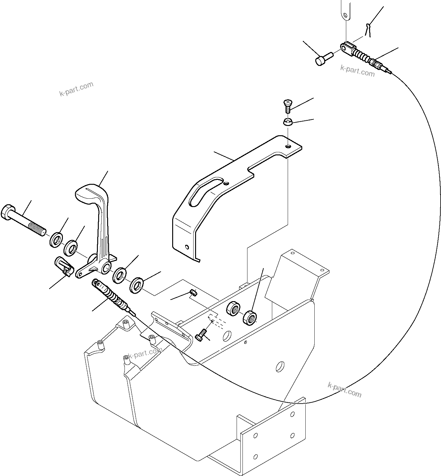 Komatsu parts book diagram for PC35R-8 S/N F20932-Up: FUEL CONTROL LEVER