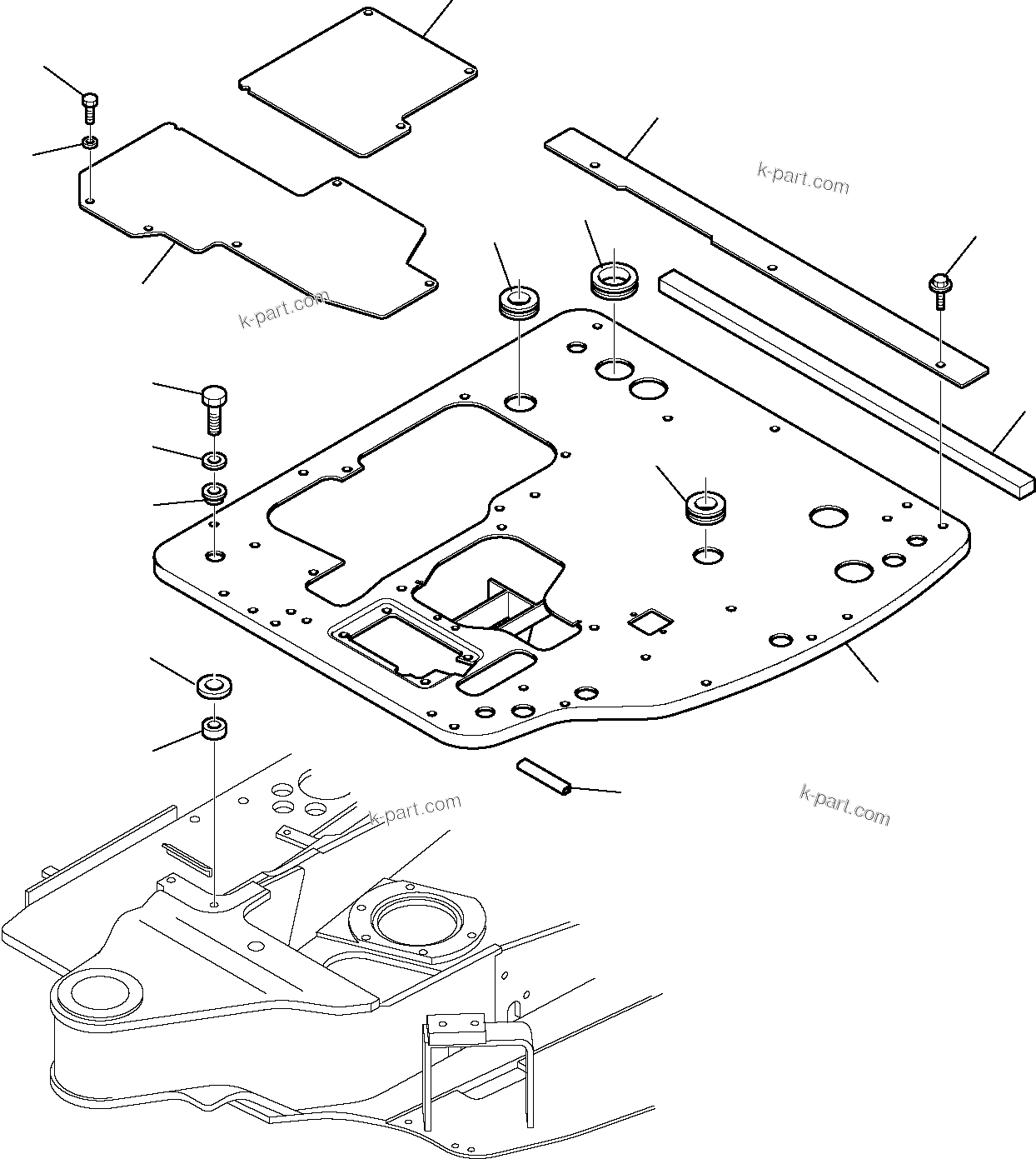 Komatsu parts book diagram for PC35R-8 S/N F20932-Up: PLATFORM (FOR CAMOPY)