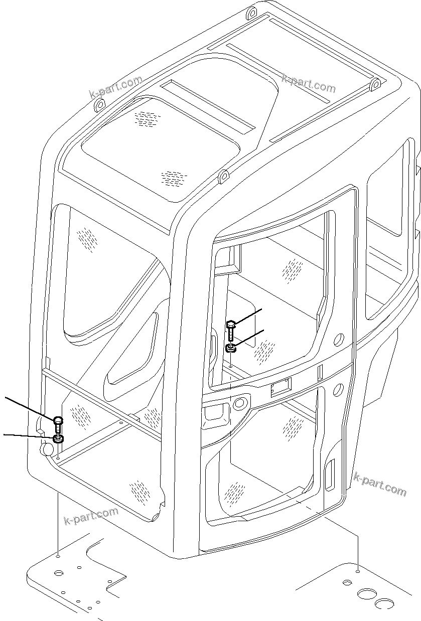 Komatsu parts book diagram for PC35R-8 S/N F20932-Up: CABIN (MOUNTING PARTS)
