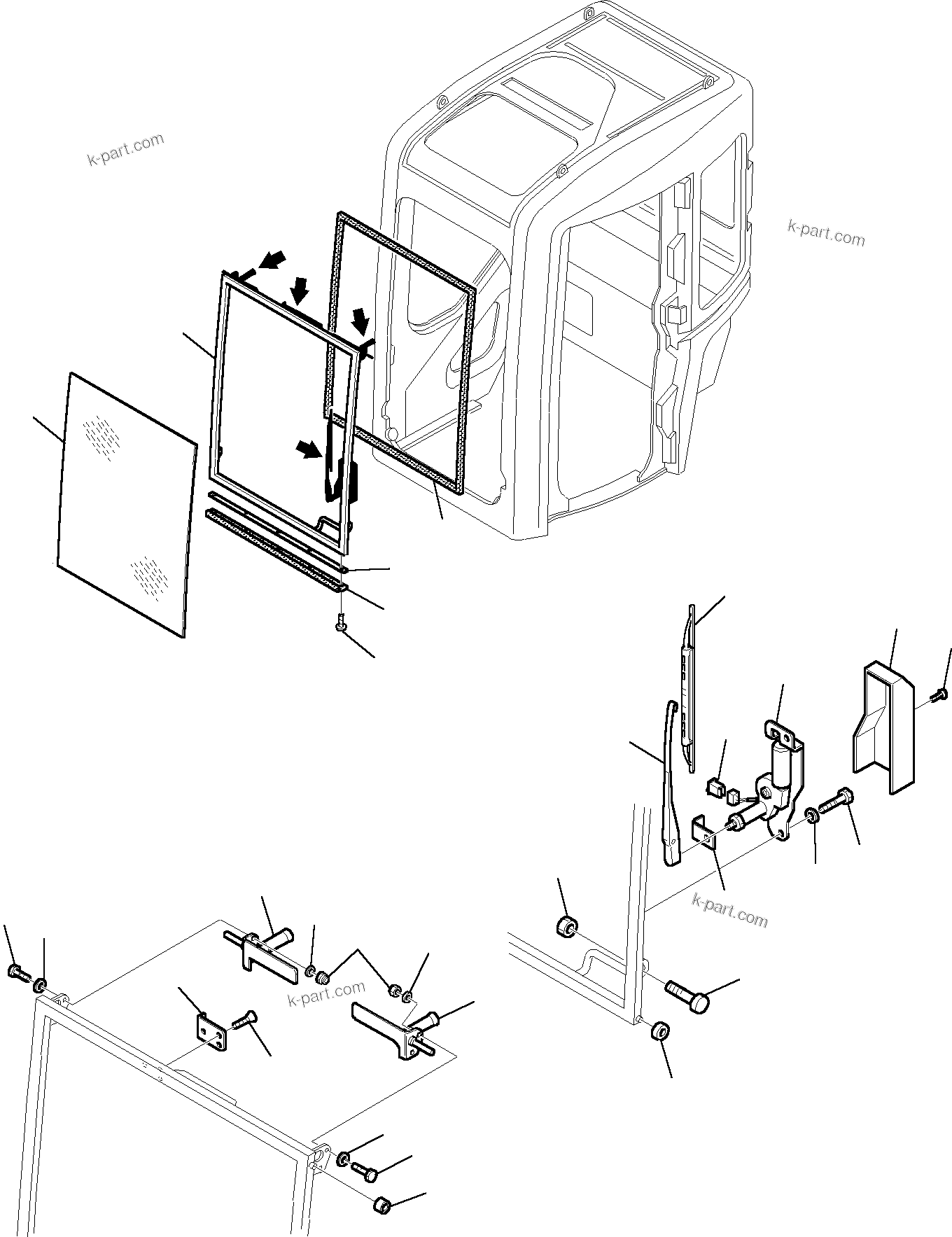 Komatsu parts book diagram for PC35R-8 S/N F20932-Up: CABIN (5/7)