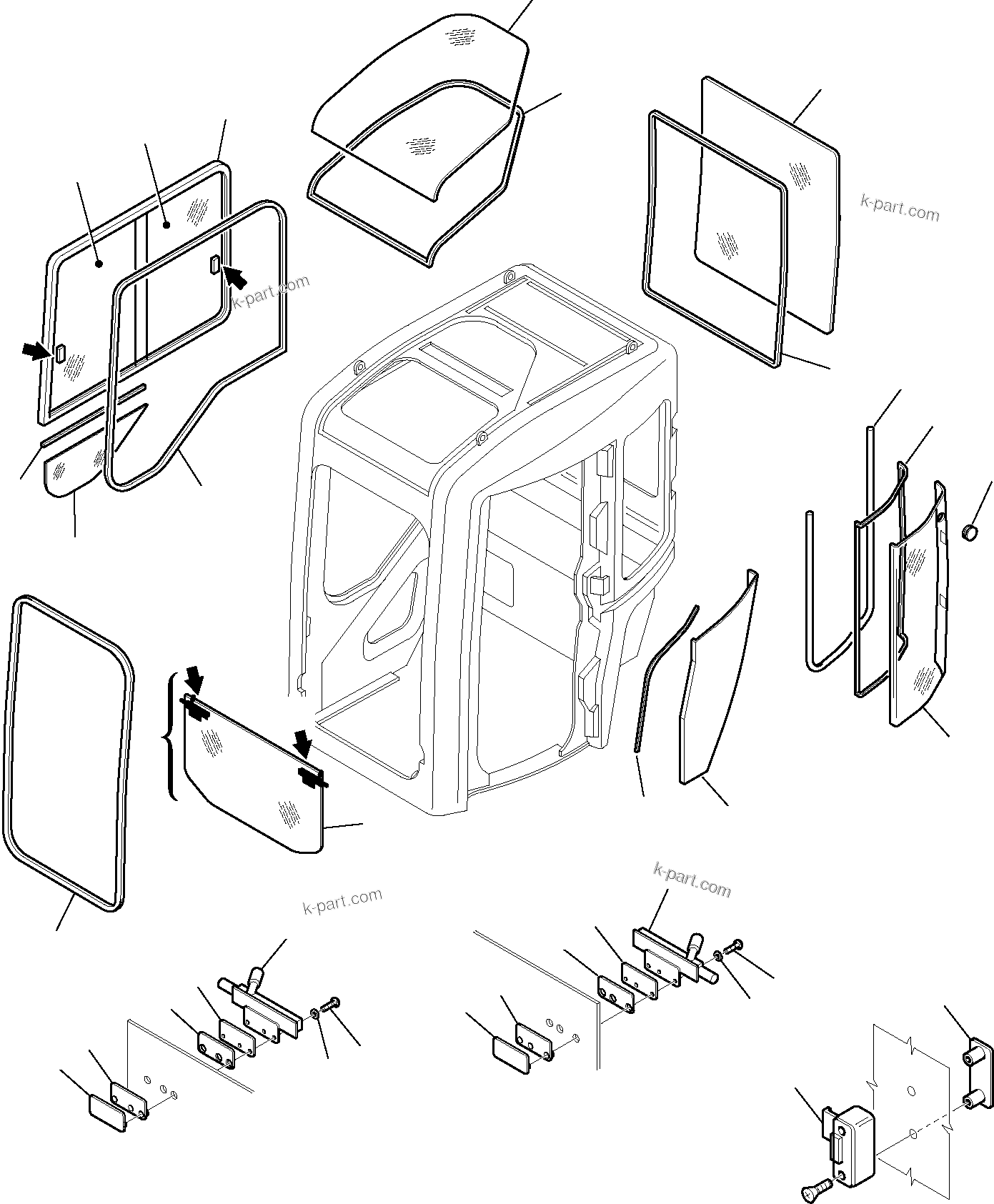 Komatsu parts book diagram for PC35R-8 S/N F20932-Up: CABIN (6/7)