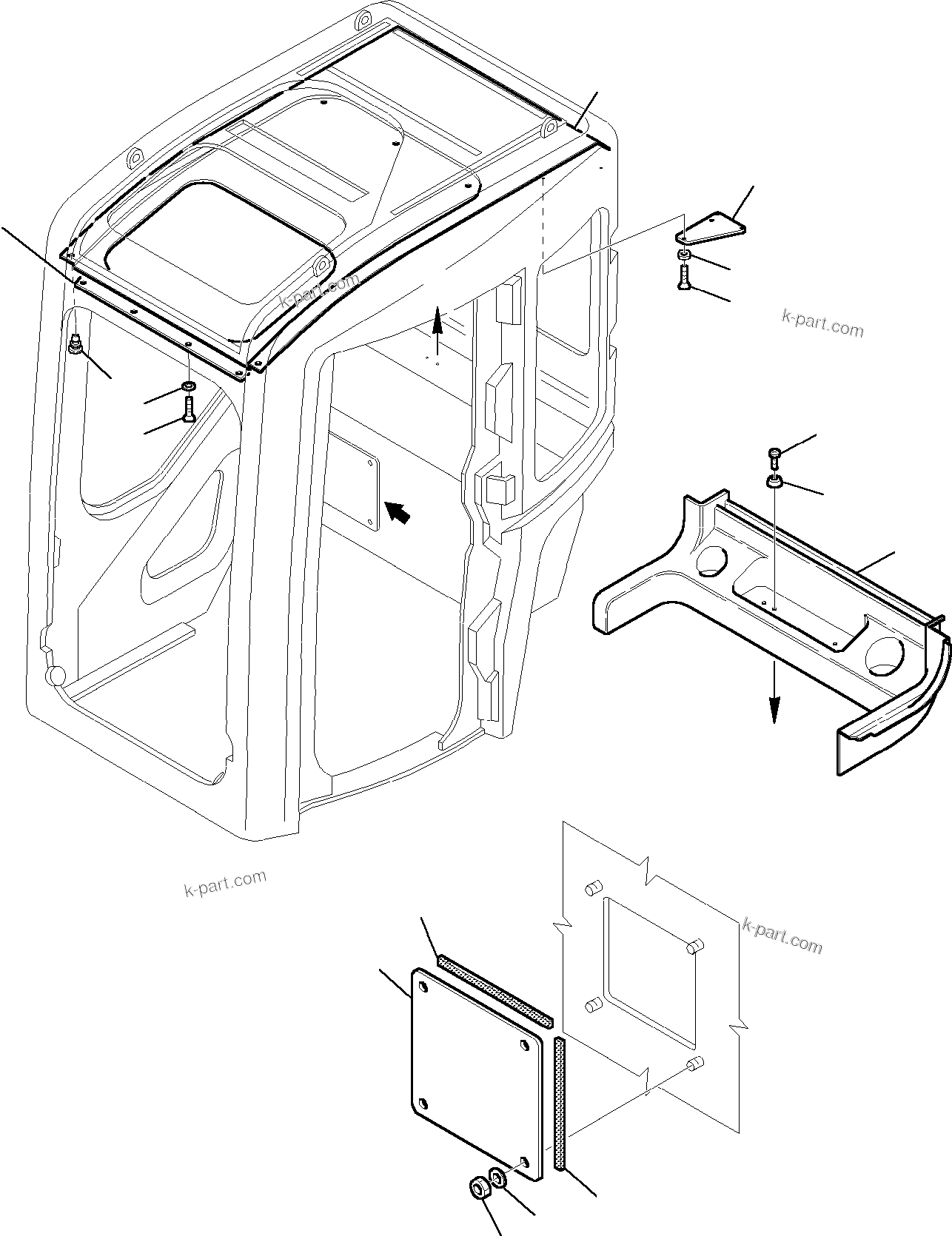 Komatsu parts book diagram for PC35R-8 S/N F20932-Up: CABIN (7/7)