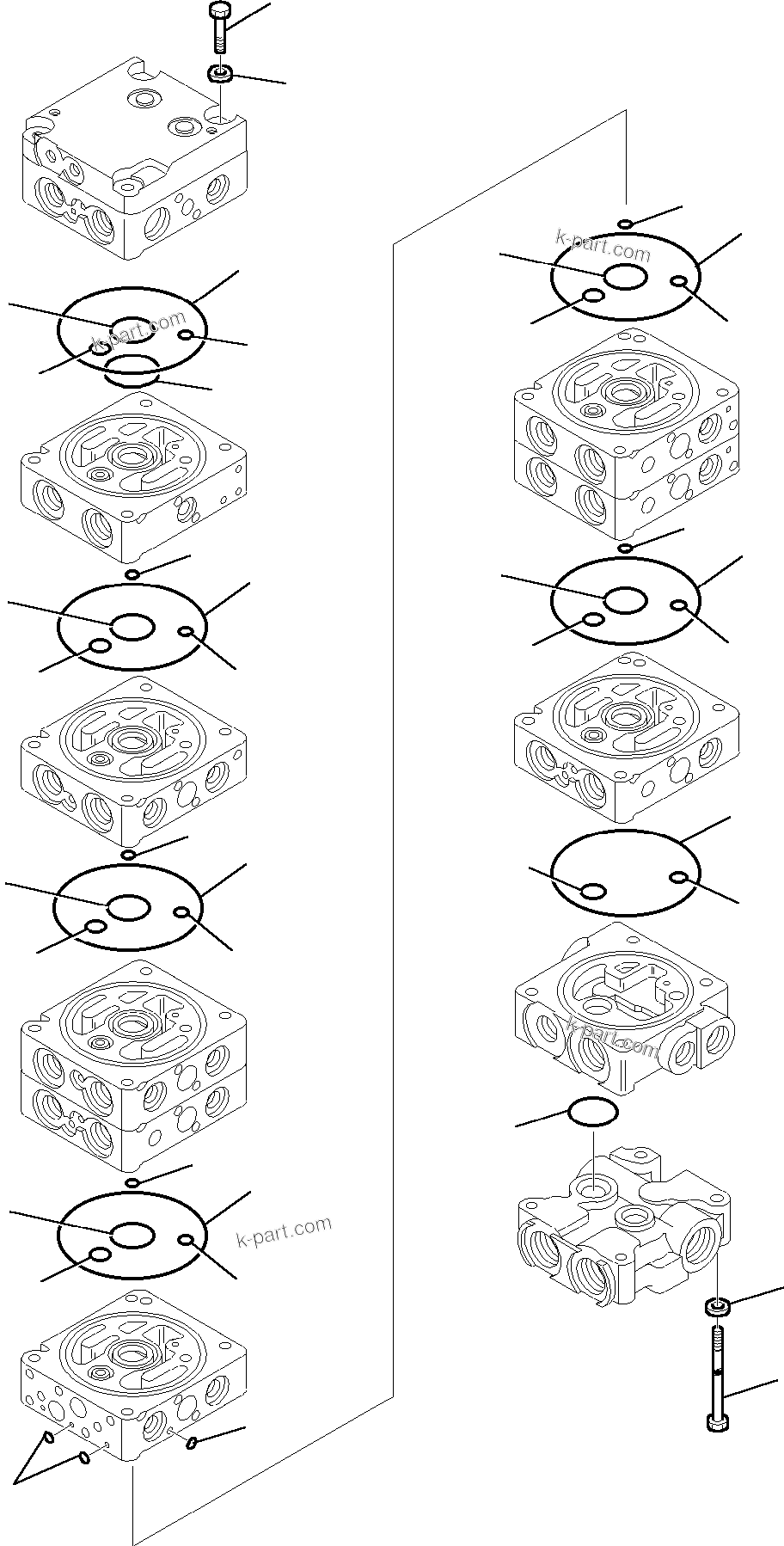 Komatsu parts book diagram for PC35R-8 S/N F20932-Up: CONTROL VALVE (2/18)