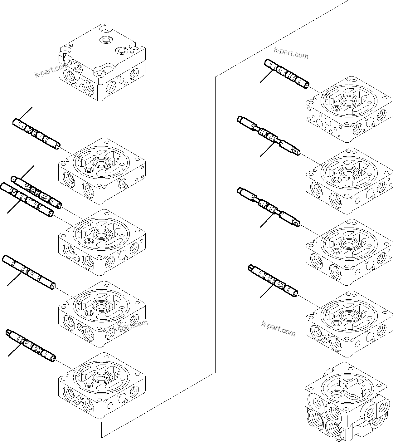 Komatsu parts book diagram for PC35R-8 S/N F20932-Up: CONTROL VALVE (3/18)