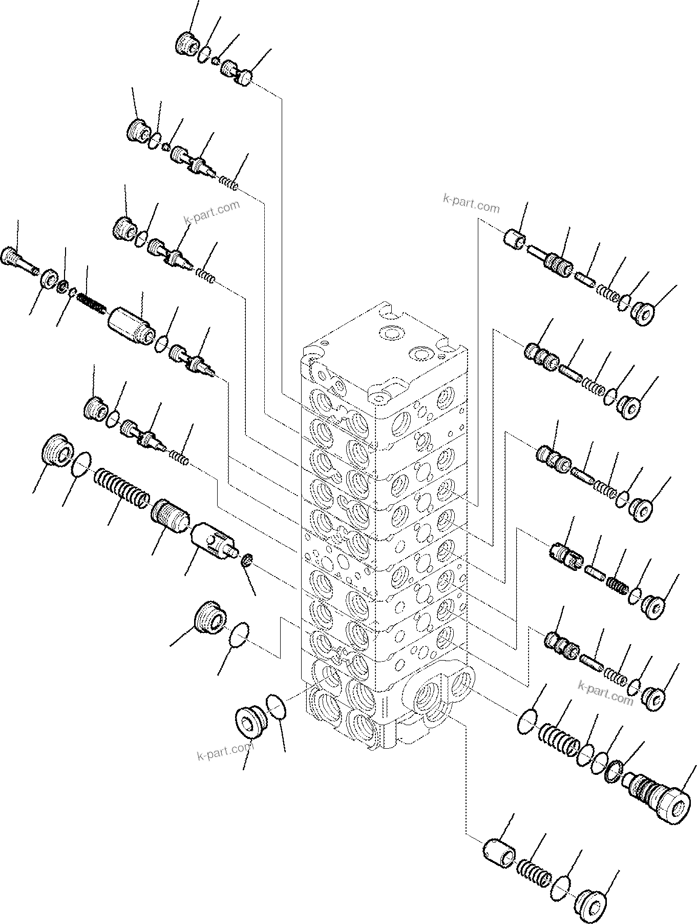 Komatsu parts book diagram for PC35R-8 S/N F20932-Up: CONTROL VALVE (9/18)