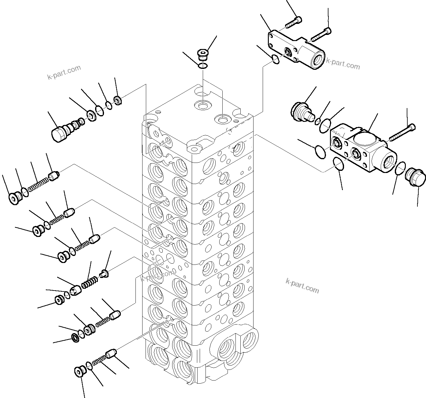 Komatsu parts book diagram for PC35R-8 S/N F20932-Up: CONTROL VALVE (11/18)