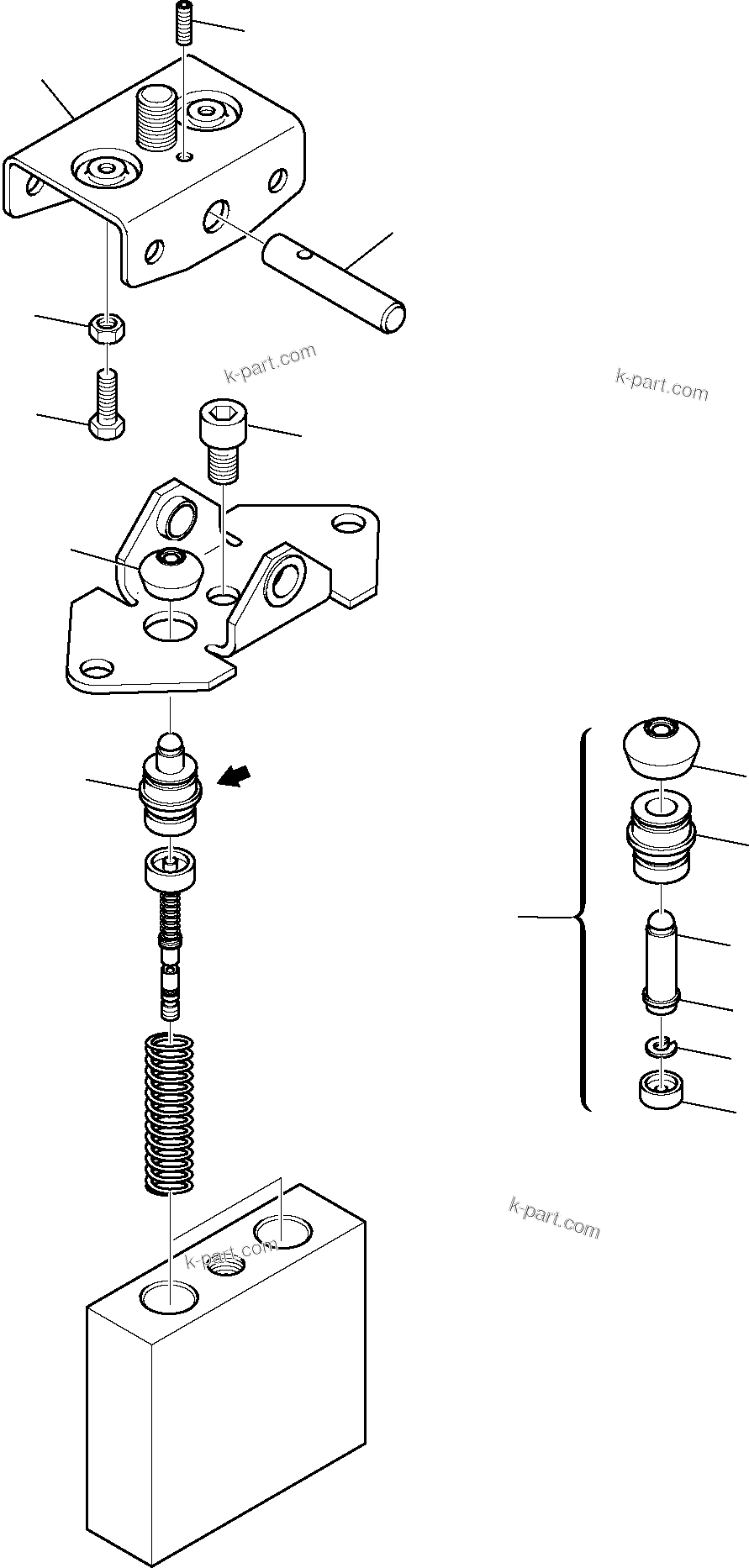 Komatsu parts book diagram for PC35R-8 S/N F20932-Up: PPC VALVE, ATTACHMENT