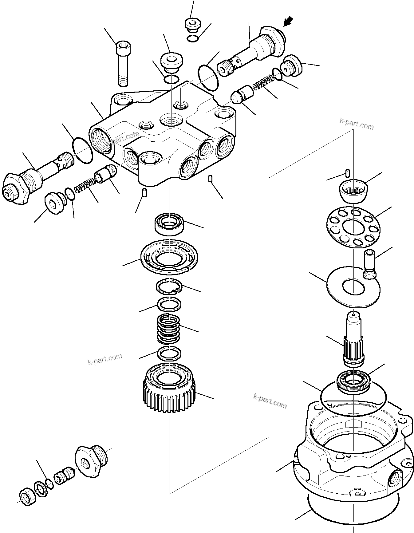 Komatsu parts book diagram for PC35R-8 S/N F20932-Up: SWING MOTOR (2/2)