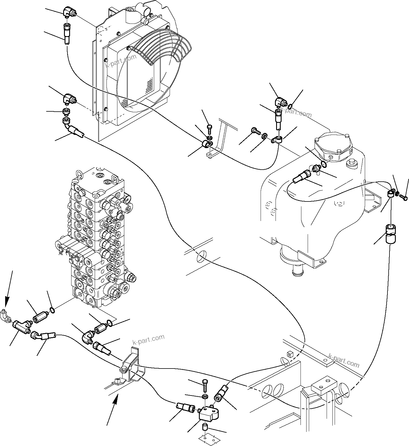 Komatsu parts book diagram for PC35R-8 S/N F20932-Up: HYDRAULIC PIPING (OIL COOLER AND RETURN LINE)