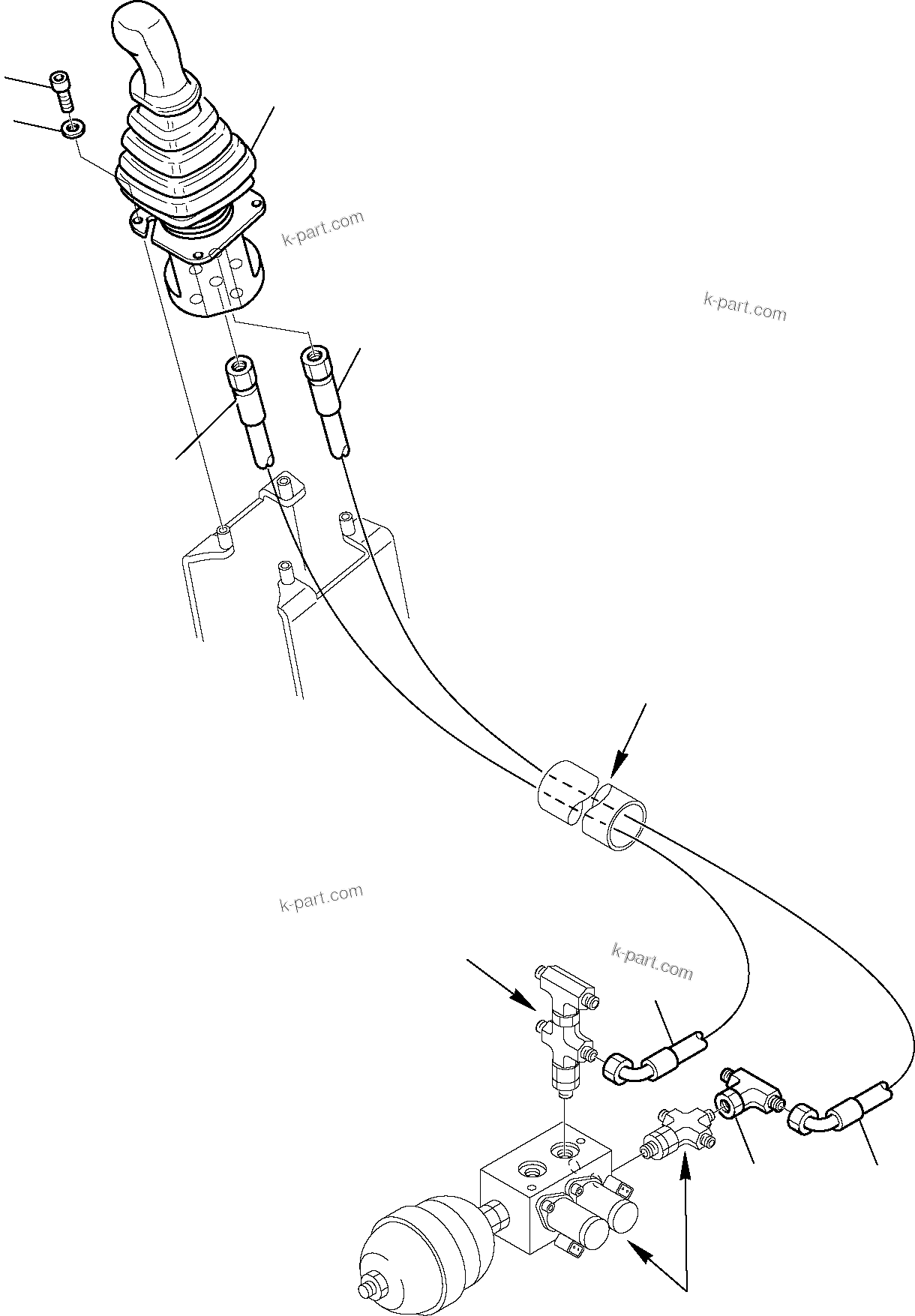 Komatsu parts book diagram for PC35R-8 S/N F20932-Up: HYDRAULIC PIPING L.H. (SERVOCONTROL LINE)