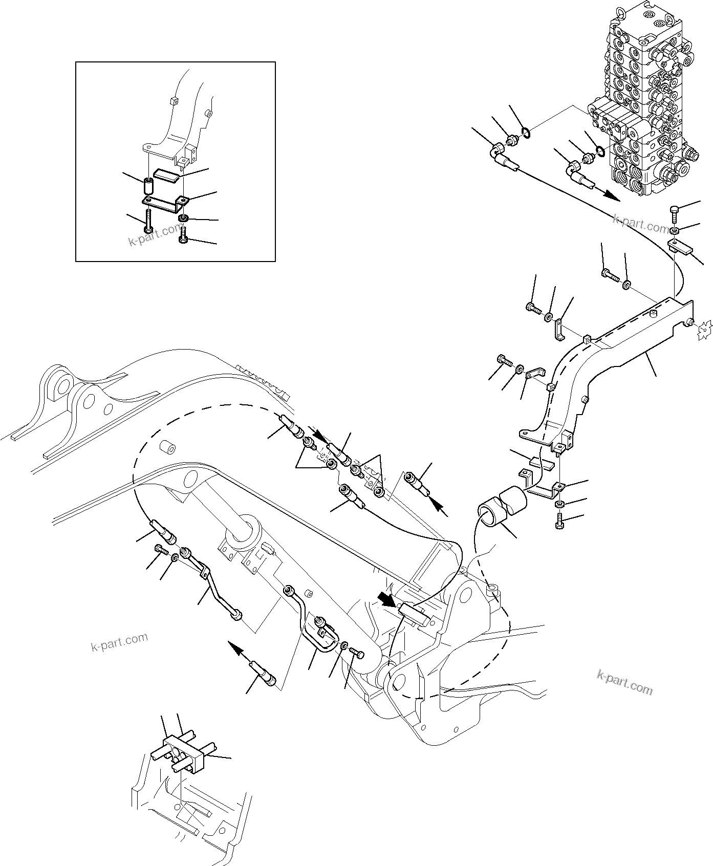 Komatsu parts book diagram for PC35R-8 S/N F20932-Up: HYDRAULIC PIPING (BOOM CYLINDER LINE)