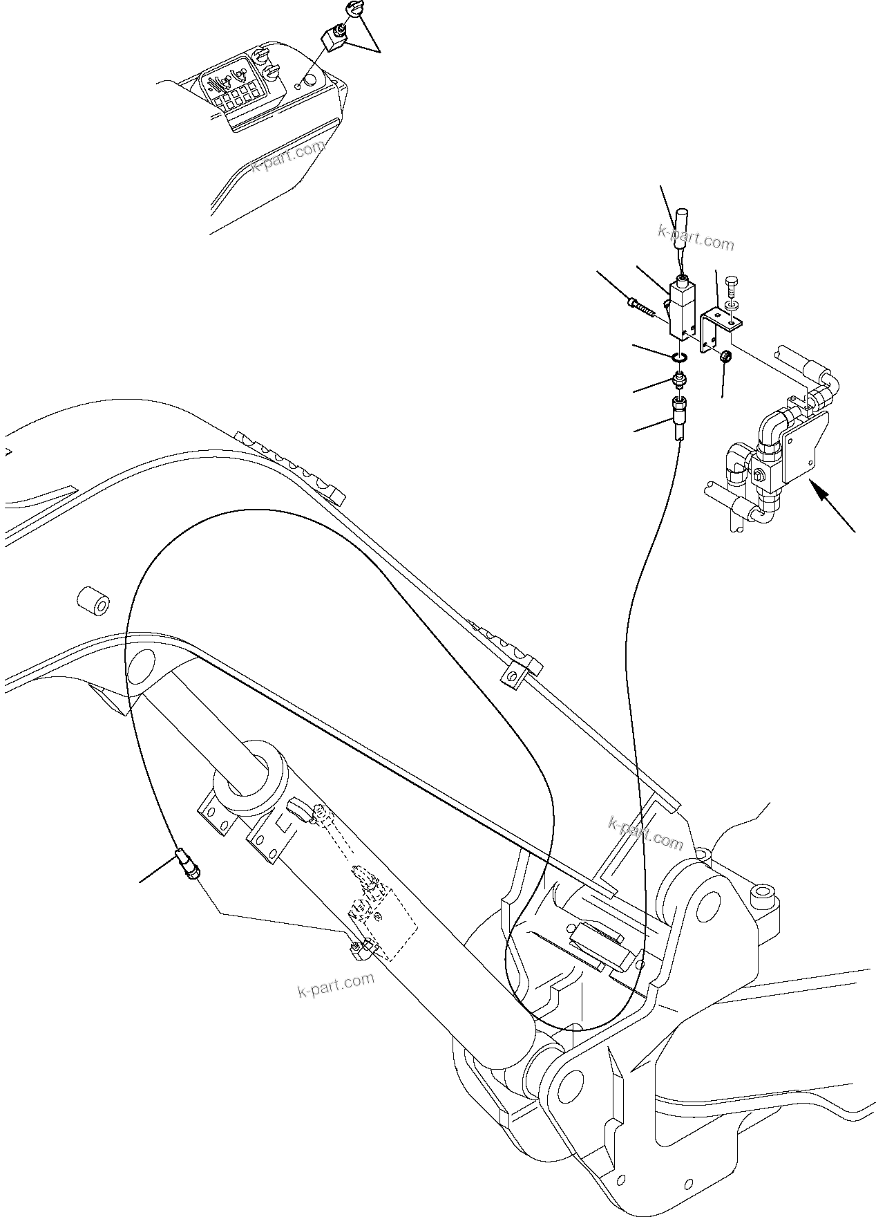 Komatsu parts book diagram for PC35R-8 S/N F20932-Up: HYDRAULIC PIPING (BOOM CYLINDER LINE) (SAFETY VALVE)(TBG VERSION)(3/3)