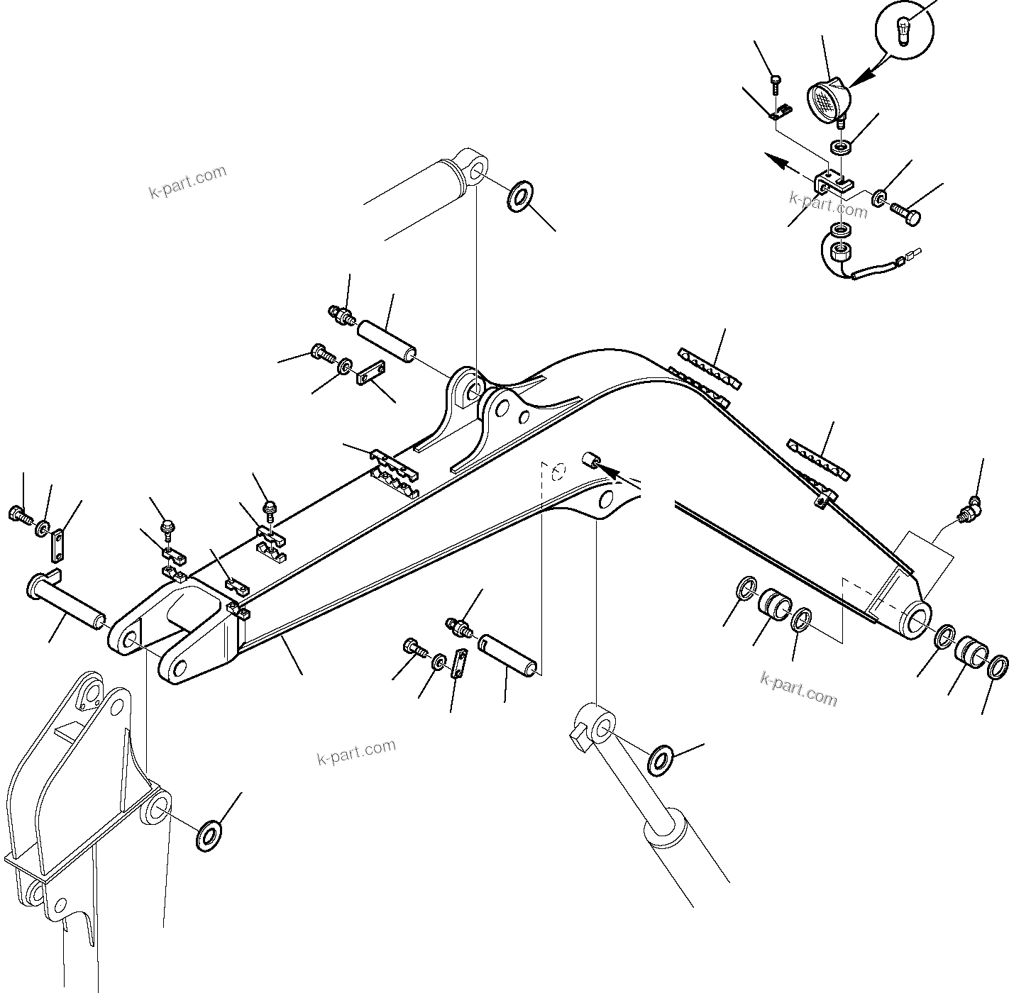 Komatsu parts book diagram for PC35R-8 S/N F20932-Up: BOOM