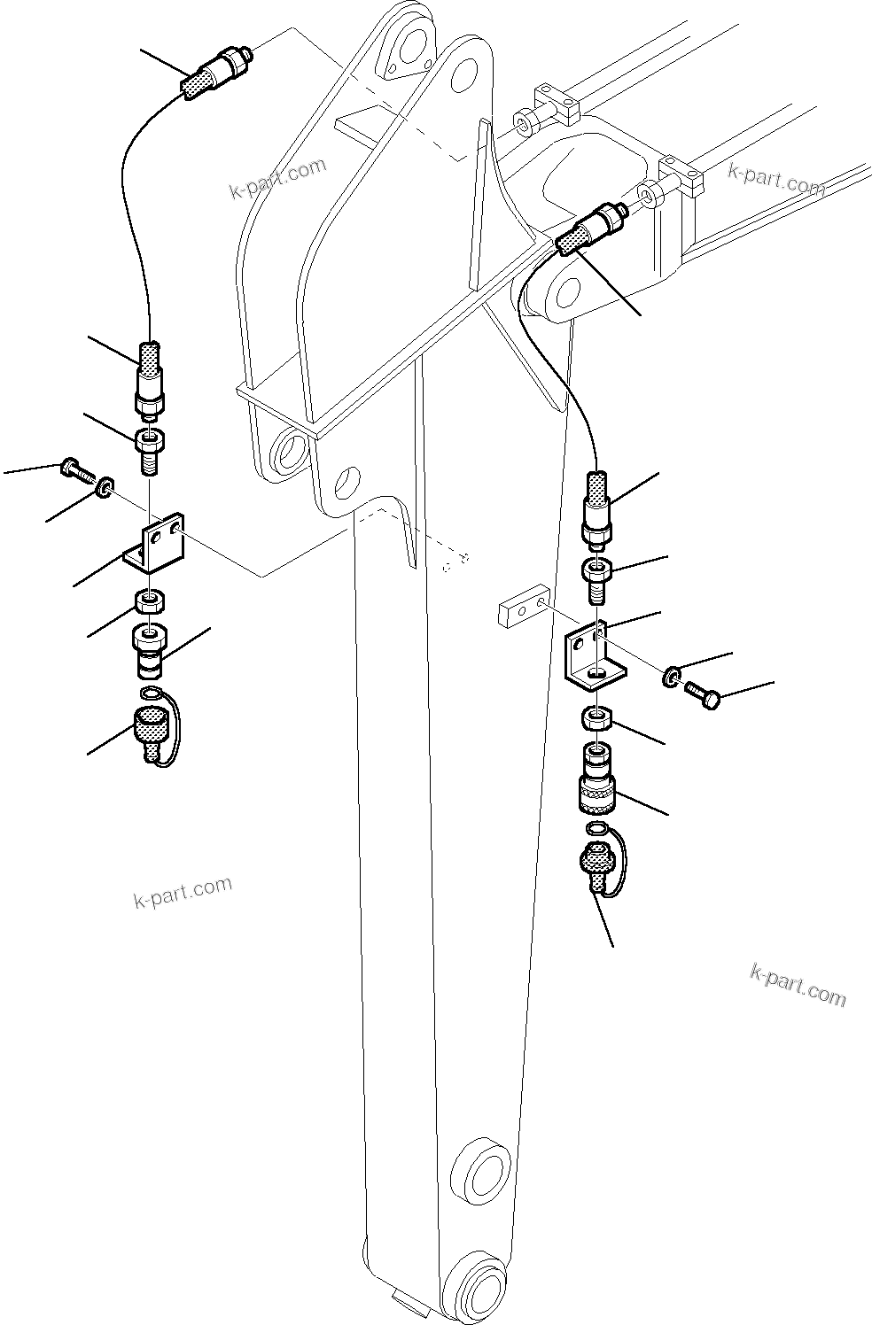 Komatsu parts book diagram for PC35R-8 S/N F20932-Up: HYDRAULIC PIPING (FOR ATTACHMENT) (3/3)