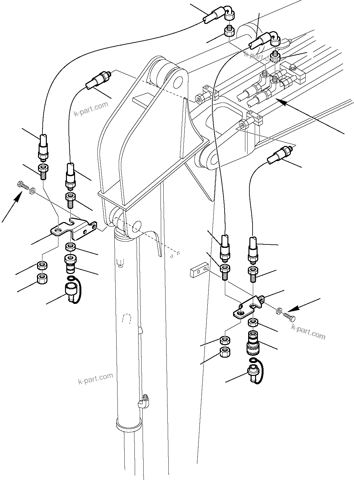 Komatsu parts book diagram for PC35R-8 S/N F20932-Up: HYDRAULIC PIPING (BUCKET CYLINDER LINE) (2/2)