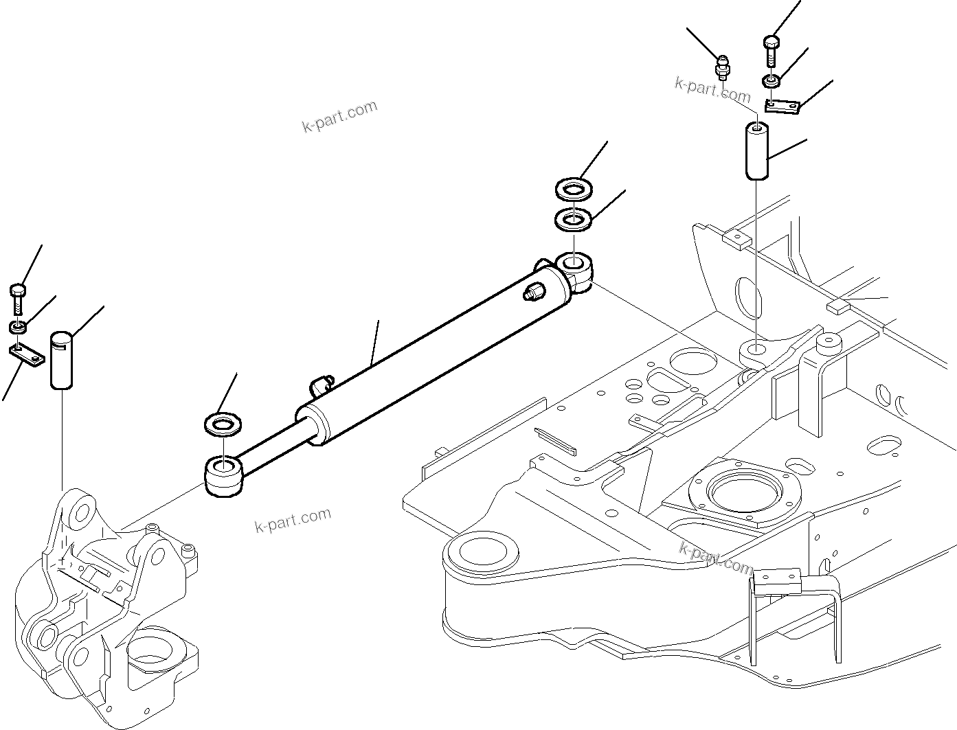 Komatsu parts book diagram for PC35R-8 S/N F20932-Up: BOOM SWING CYLINDER (MOUNTING PARTS)