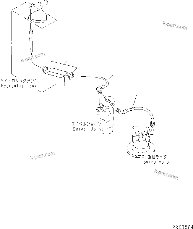 Komatsu parts book diagram for PC38UU-2 S/N 3001-UP: DRAIN LINE