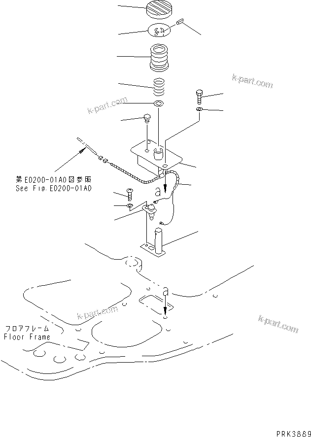 Komatsu parts book diagram for PC38UU-2 S/N 3001-UP: FLOOR FRAME (TRAVEL SPEED PEDAL)(#3001-5859)