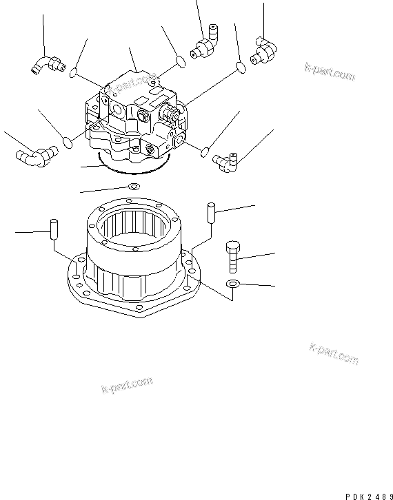 Komatsu parts book diagram for PC38UU-2 S/N 3001-UP: SWING MACHINERY AND MOTOR (RELATED PARTS)(#5386-)