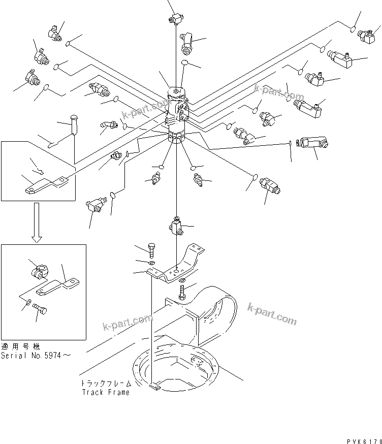 Komatsu parts book diagram for PC38UU-2 S/N 3001-UP: SWIVEL JOINT (MOUNT AND ELBOW) (FOR POWER TILT MECHANICAL ANGLE)