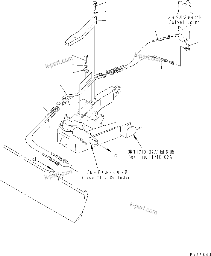 Komatsu parts book diagram for PC38UU-2 S/N 3001-UP: POWER TILT MECHANICAL ANGLE (LOWER LINE)