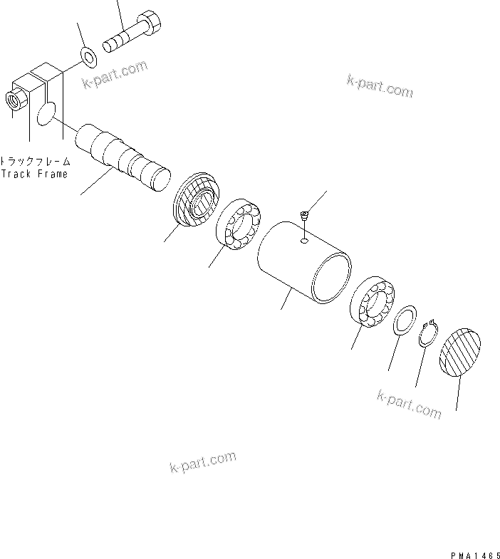 Komatsu parts book diagram for PC38UU-2 S/N 3001-UP: CARRIER ROLLER (FOR STEEL SHOE)(#3001-4482)