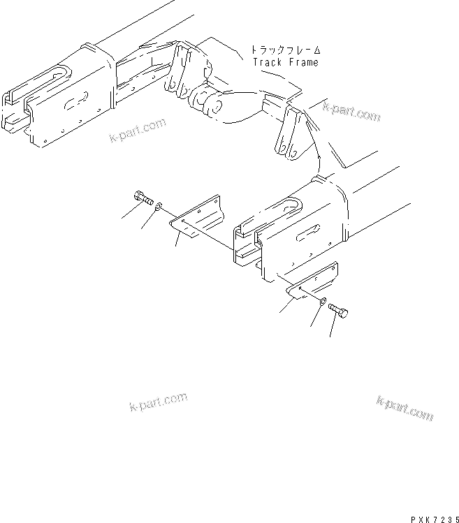 Komatsu parts book diagram for PC38UU-2 S/N 3001-UP: TRACK GUARD (FOR STEEL SHOE)