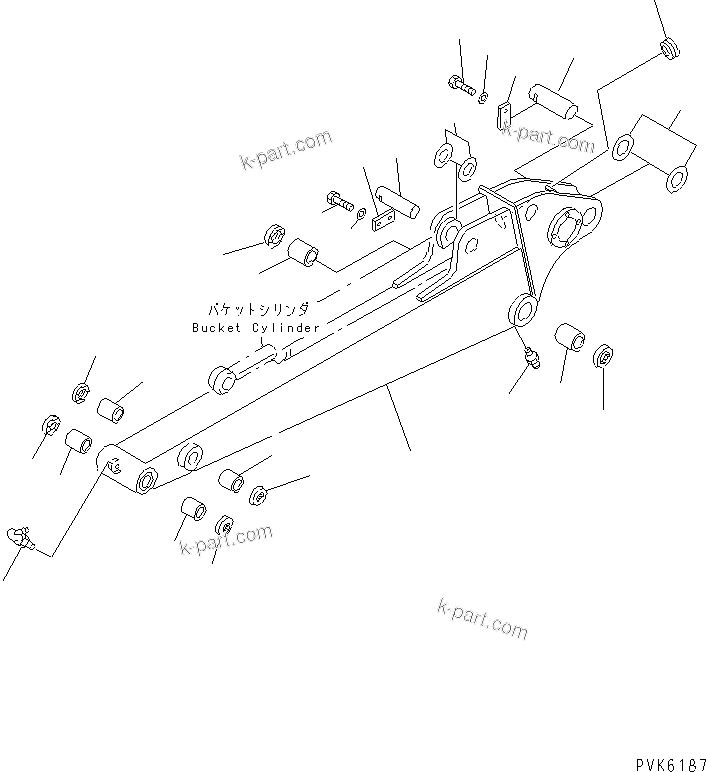 Komatsu parts book diagram for PC38UU-2 S/N 3001-UP: ARM (ARM AND PIN) (FOR M-TYPE BUCKET)(#5812-)