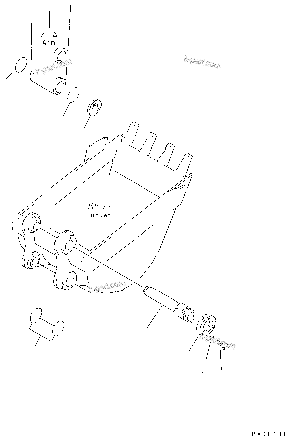 Komatsu parts book diagram for PC38UU-2 S/N 3001-UP: BUCKET PIN(#3141-)