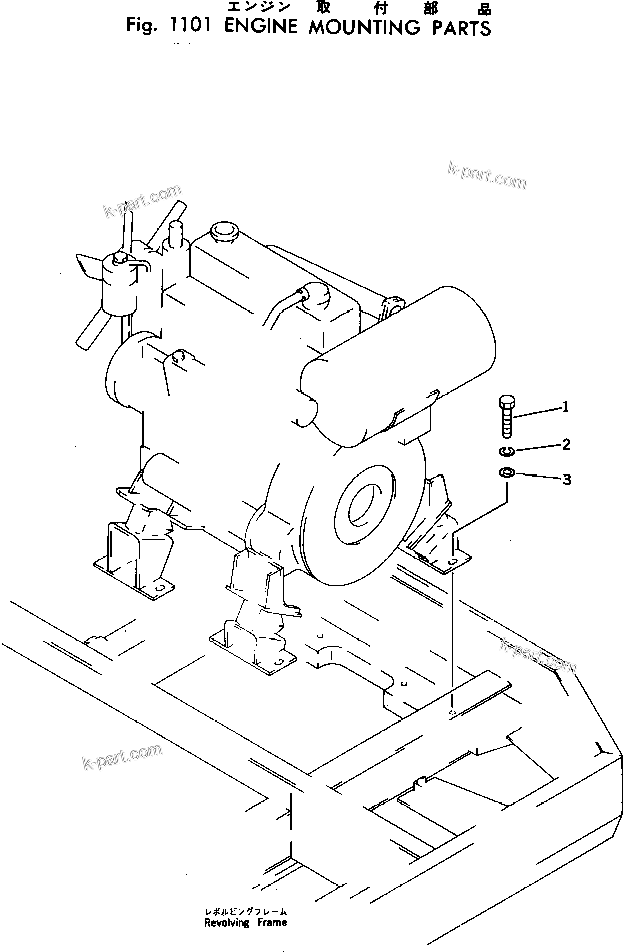 Komatsu parts book diagram for PC40-2 S/N 4501-UP: ENGINE MOUNTING PARTS