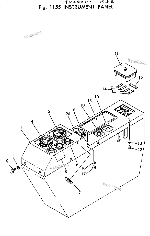 Komatsu parts book diagram for PC40-2 S/N 4501-UP: INSTRUMENT PANEL