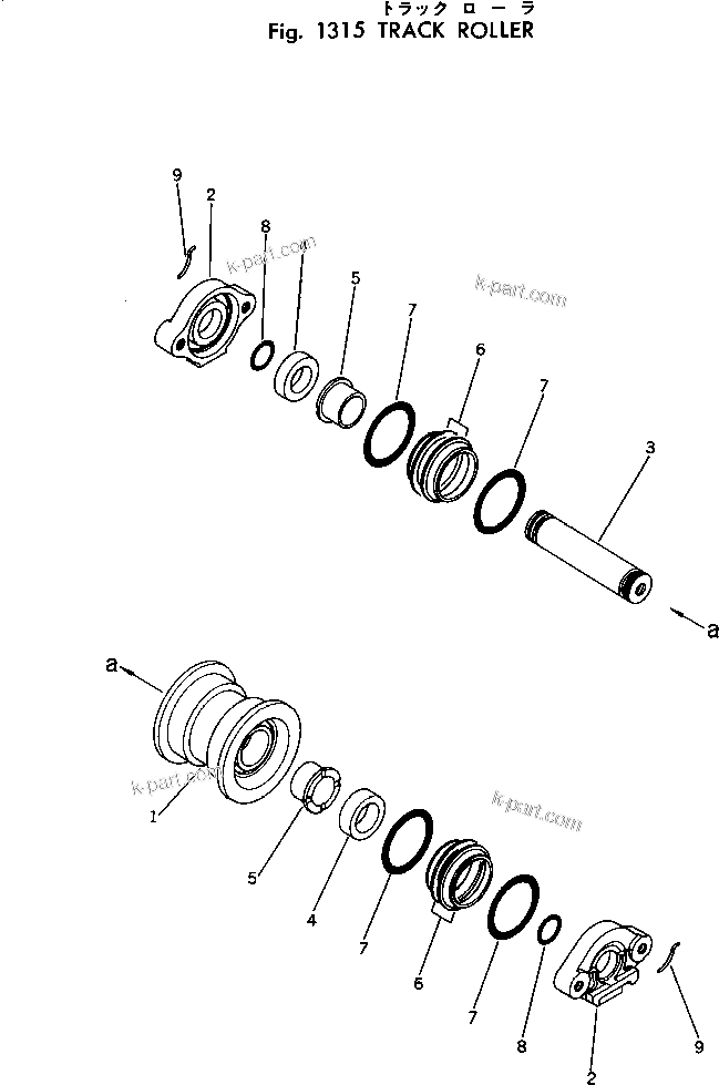 Komatsu parts book diagram for PC40-2 S/N 4501-UP: TRACK ROLLER