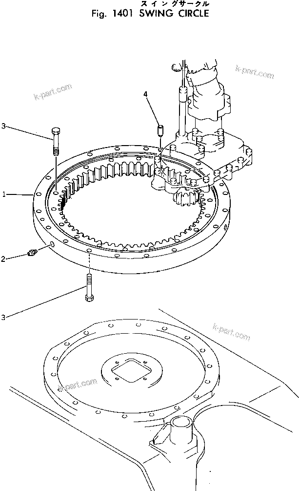 Komatsu parts book diagram for PC40-2 S/N 4501-UP: SWING CIRCLE