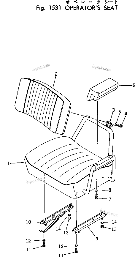 Komatsu parts book diagram for PC40-2 S/N 4501-UP: OPERATOR'S SEAT