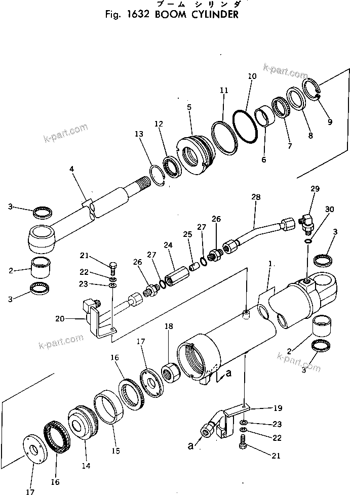 Komatsu parts book diagram for PC40-2 S/N 4501-UP: BOOM CYLINDER