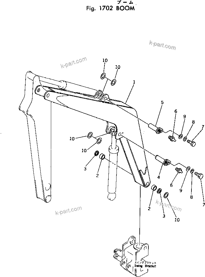 Komatsu parts book diagram for PC40-2 S/N 4501-UP: BOOM