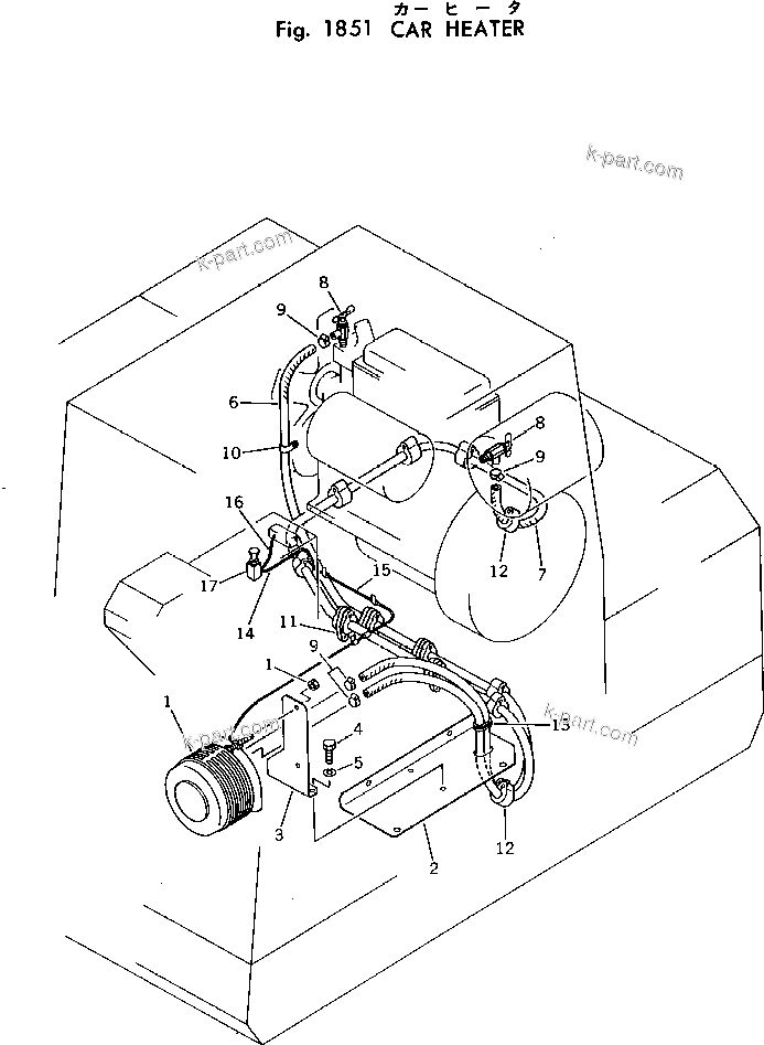 Komatsu parts book diagram for PC40-2 S/N 4501-UP: CAR HEATER