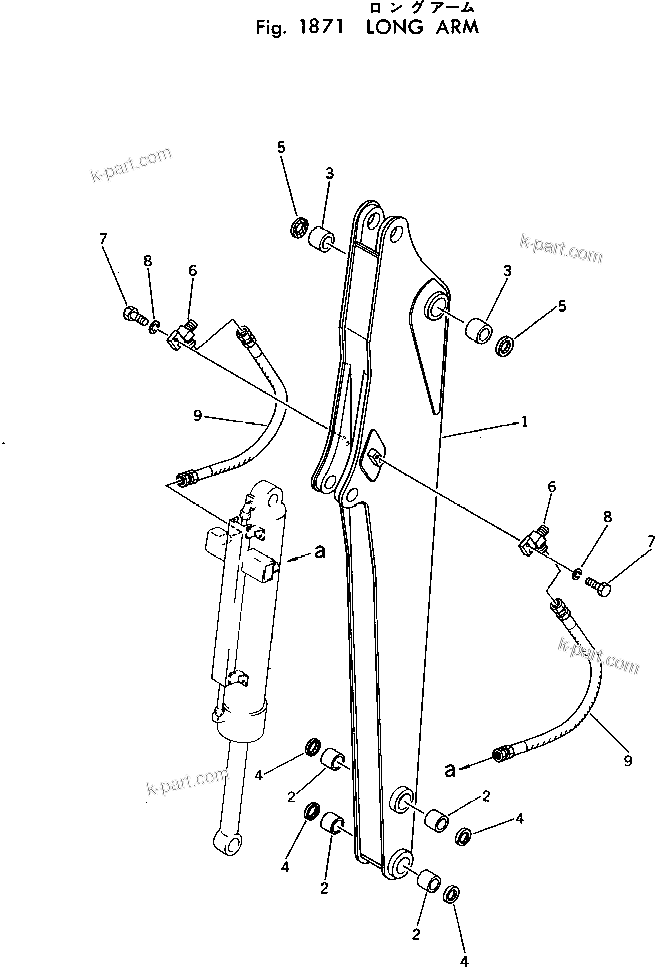 Komatsu parts book diagram for PC40-2 S/N 4501-UP: LONG ARM