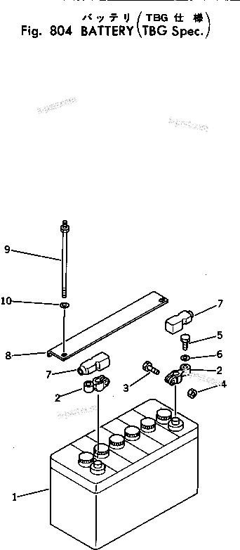 Komatsu parts book diagram for PC40-2 S/N 4501-UP: BATTERY (TBG SPEC.)