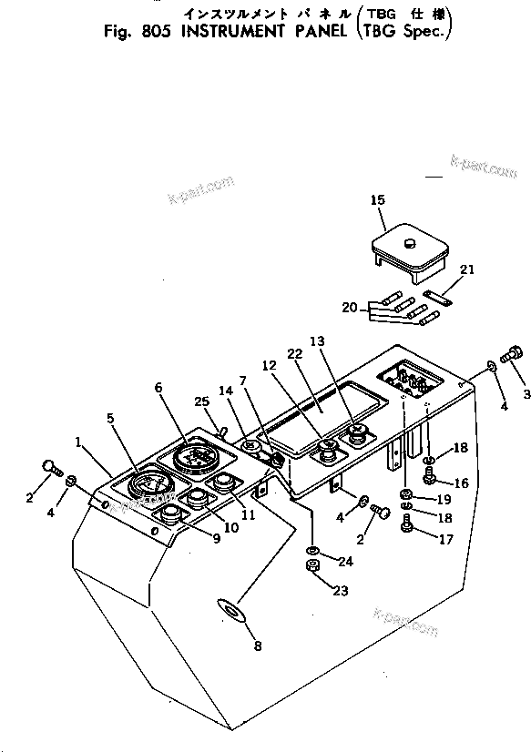 Komatsu parts book diagram for PC40-2 S/N 4501-UP: INSTRUMENT PANEL (TBG SPEC.)