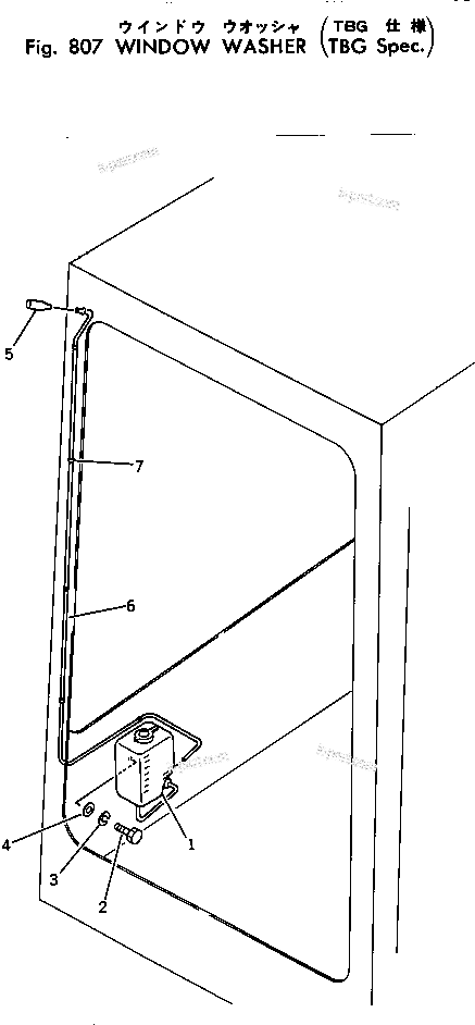 Komatsu parts book diagram for PC40-2 S/N 4501-UP: WINDOW WASHER (TBG SPEC.)