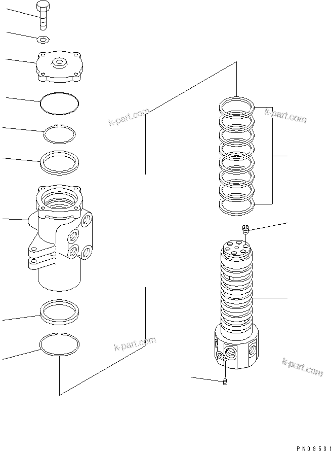 Komatsu parts book diagram for PC40-7 S/N 18001-UP: SWIVEL JOINT