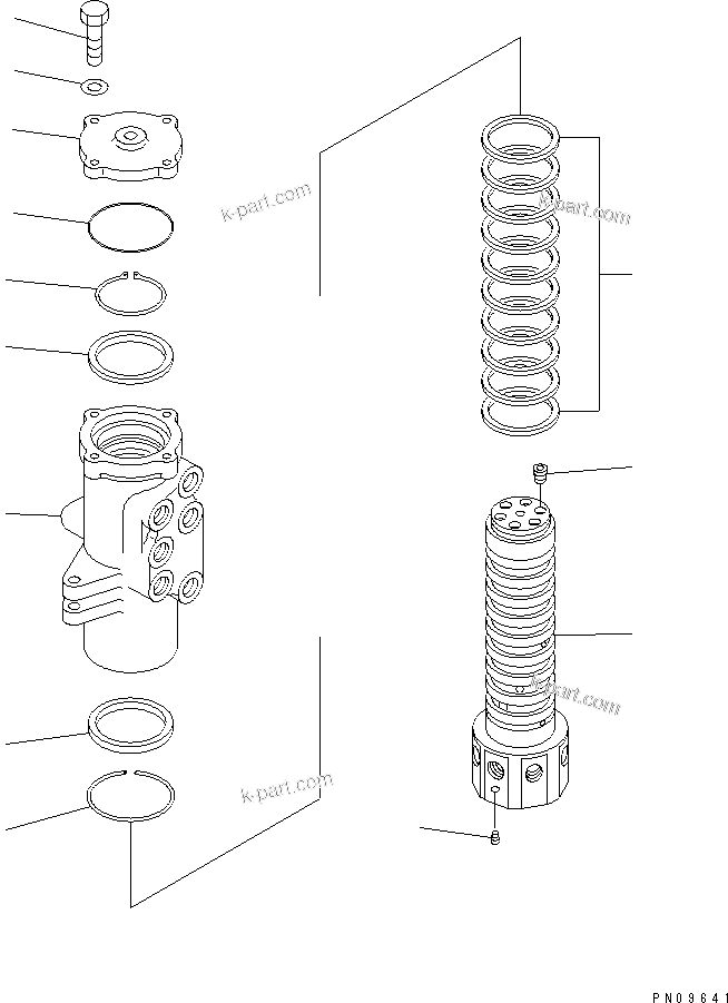 Komatsu parts book diagram for PC40-7 S/N 18001-UP: SWIVEL JOINT (FOR POWER TILT MECHANICAL ANGLE BLADE)