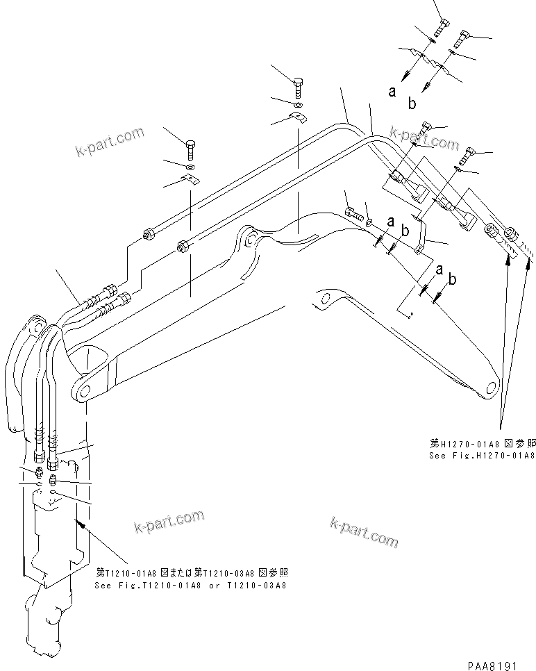 Komatsu parts book diagram for PC40-7 S/N 18001-UP: HYDRAULIC PIPING (FOR BREAKER ARM LINE)(#24522-)