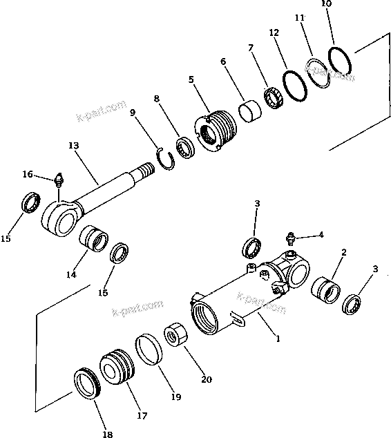 Komatsu parts book diagram for PC40-7 S/N 18001-UP: BLADE LIFT CYLINDER (FOR POWER TILT MECHANICAL ANGLE BLADE)