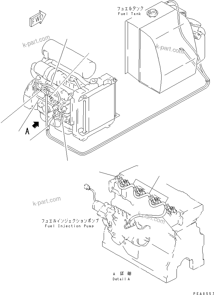Komatsu parts book diagram for PC40-7 S/N 18001-UP: PERIODICAL REPLACEMENT CRITICAL PARTS (1/2) (FUEL HOSE)(#24522-)