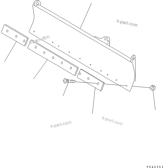 Komatsu parts book diagram for PC40-7 S/N 18001-UP: POWER TILT MECHANICAL ANGLE BLADE(#24522-)